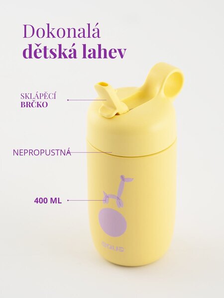Dětská nerezová lahev EQUA Giraffe 400 ml
