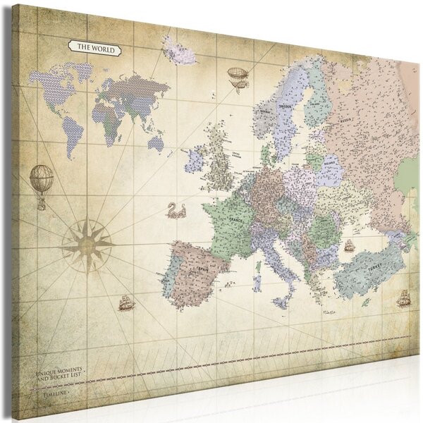 Obraz - Mapa Evropy II 120x80