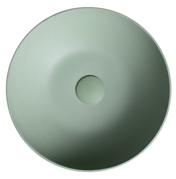 Sapho Sapho, FORMIGO betonové umyvadlo na desku, průměr 39cm, zelená mat, FG323