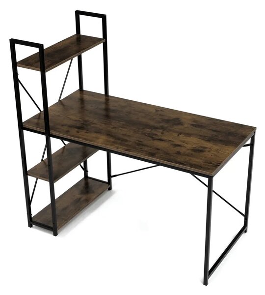 Psací stůl s regálem SANDERSON, dekor staré dřevo