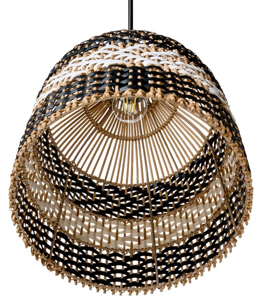 Závěsná lampa TURABO Ratan Černá/Bílá