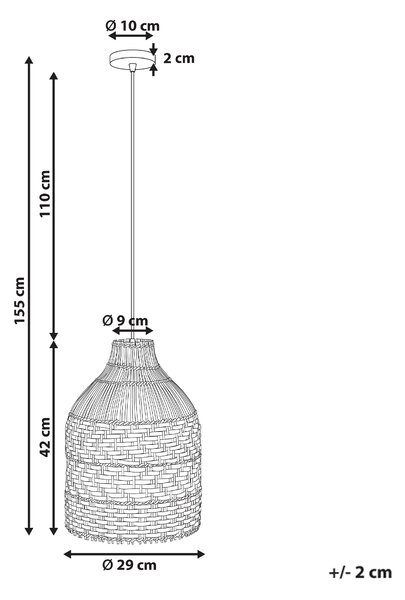 Závěsná lampa TURABO Ratan Černá/Bílá