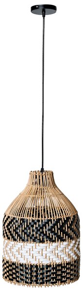 Závěsná lampa TURABO Ratan Černá/Bílá