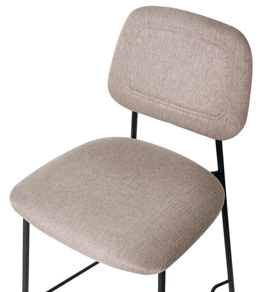 Sada 2 barových židlí DUETTE Umělý len Taupe