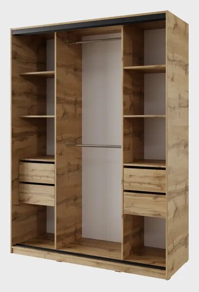Ložnice NEJBY BARNABA PREMIUM 150 s postelí 180x200 cm s vyšším čelem, dub wotan