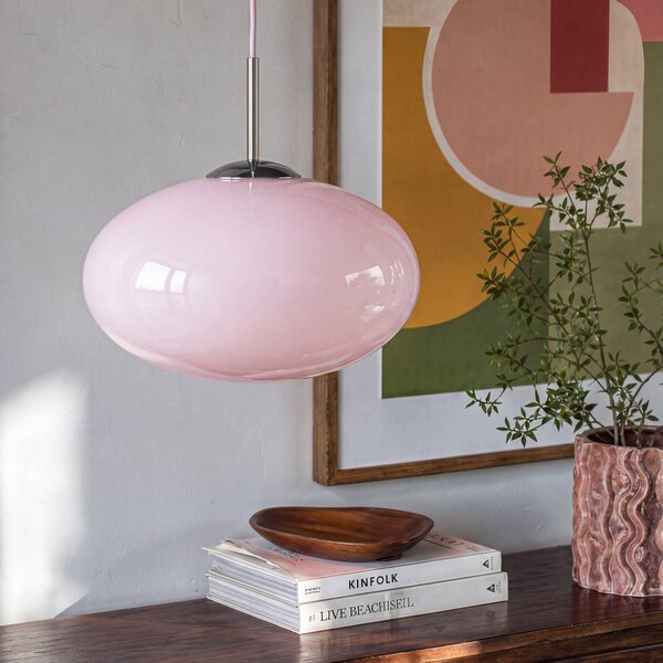 OSRAM Závěsné světlo Decor Forma, růžová/chrom, Ø 31 cm, sklo, stmívatelný, Fialová / růžová / barva růže, Obývací pokoj / jídelna, Sklo, Moderní