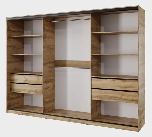 Ložnice NEJBY BARNABA PREMIUM 280K s postelí 180x200 cm s vyšším čelem, dub wotan