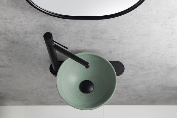 Sapho Sapho, MINOR betonové umyvadlo na desku, průměr 26cm, zelená mat, MR26023