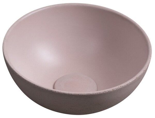 Sapho Sapho, MINOR betonové umyvadlo na desku, průměr 26cm, růžová mat, MR26021