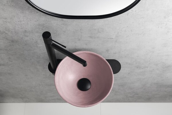 Sapho Sapho, MINOR betonové umyvadlo na desku, průměr 26cm, růžová mat, MR26021