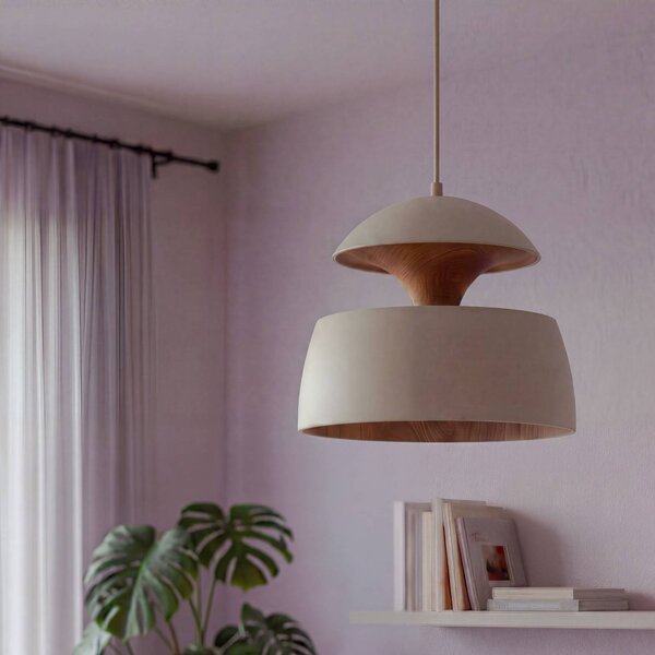 OSRAM Závěsné světlo Decor Hazel, béžové, Ø 40 cm, kov, E27, stmívatelný, Krémová / jantar, Obývací pokoj / jídelna, kov, Moderní
