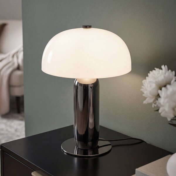 OSRAM Stolní lampa Decor Arc, šedá/bílá, výška 45 cm, E14, stmívatelný, Hliník / šedá / zinek, Obývací pokoj / jídelna, kov, Moderní