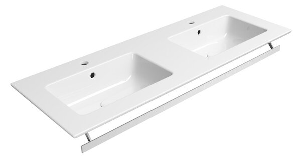 GSI GSI, PURA keramické dvojumyvadlo Slim 122x46cm, bílá ExtraGlaze, 8888111