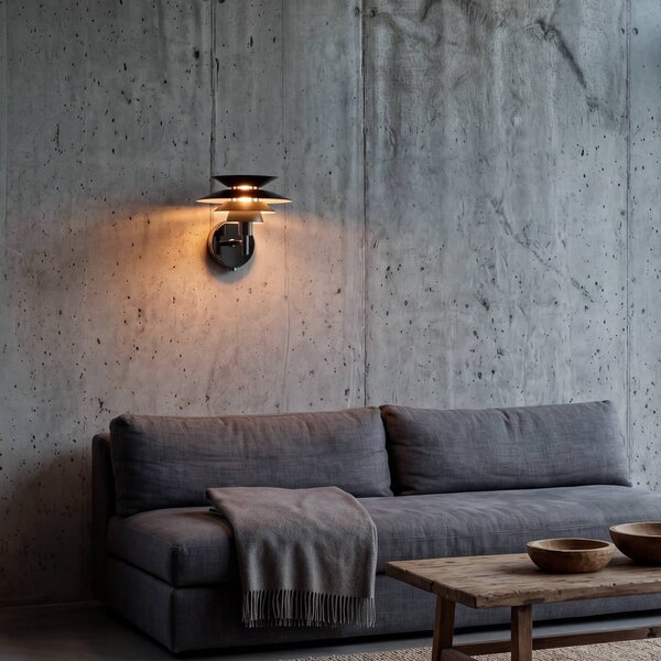 OSRAM Nástěnné světlo Decor Element, černá, Ø 20 cm, kovový vypínač, Černá, Obývací pokoj / jídelna, kov, Moderní, Nástěnné svítidlo