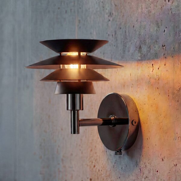 OSRAM Nástěnné světlo Decor Element, černá, Ø 20 cm, kovový vypínač, Černá, Obývací pokoj / jídelna, kov, Moderní, Nástěnné svítidlo