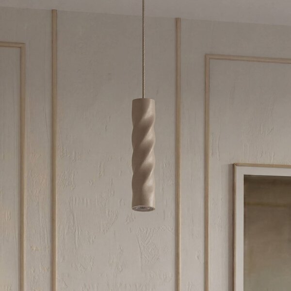 OSRAM Závěsné světlo Decor Twirl, béžová, Ø 12 cm, 1 žárovka, kov, stmívatelný, Krémová / jantar, Obývací pokoj / jídelna, kov, Moderní