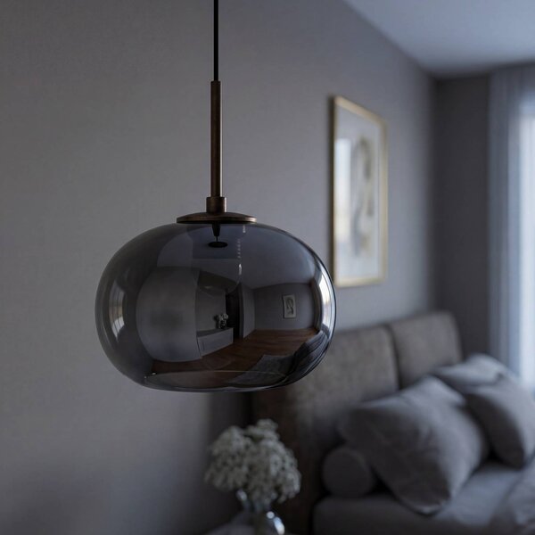 OSRAM Závěsné světlo Decor Satellite, šedá, Ø 20 cm, 1 žárovka,, stmívatelný, Hliník / šedá / zinek, Obývací pokoj / jídelna, Sklo, Moderní