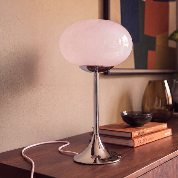 OSRAM Stolní lampa Decor Forma, růžová/chrom, výška 44 cm, sklo, stmívatelný, Fialová / růžová / barva růže, Obývací pokoj / jídelna, kov, Moderní
