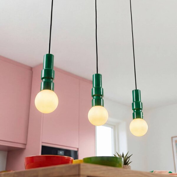 OSRAM Závěsné světlo Decor Bolty, zelené, délka 66 cm, 3 žárovky, stmívatelný, Zelená, Obývací pokoj / jídelna, kov, Young lifestyle