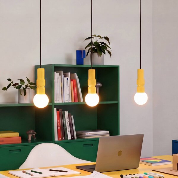 OSRAM Závěsné světlo Decor Bolty, žluté, délka 66 cm, 3 žárovky, stmívatelný, Žlutá / oranžová, Obývací pokoj / jídelna, kov, Young lifestyle