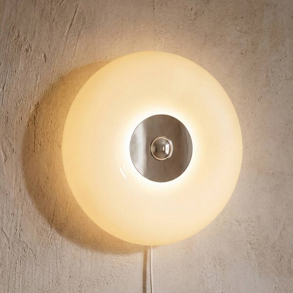 OSRAM Nástěnné světlo LED Decor Lunea, bílá, Ø 30 cm, sklo, stmívatelné, stmívatelný, Bílá / opál, Obývací pokoj / jídelna, Sklo, Moderní