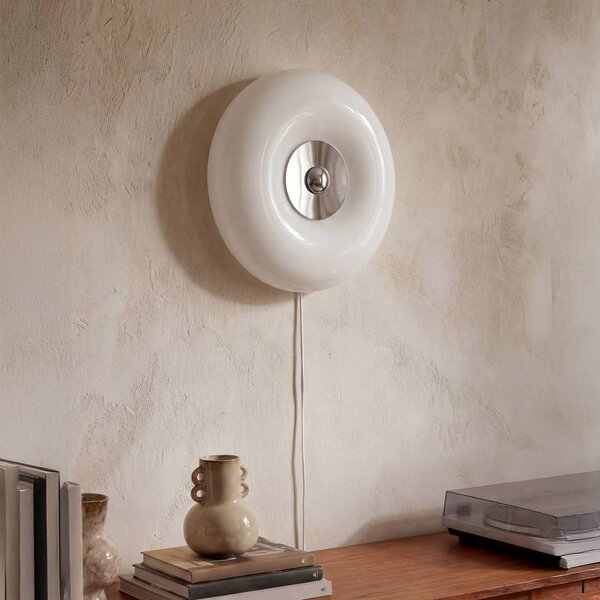 OSRAM Nástěnné světlo LED Decor Lunea, bílá, Ø 30 cm, sklo, stmívatelné, stmívatelný, Bílá / opál, Obývací pokoj / jídelna, Sklo, Moderní