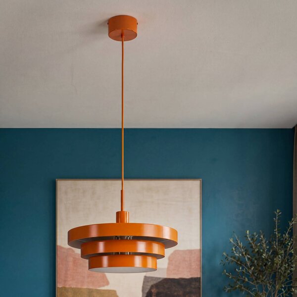 OSRAM Závěsné světlo Decor Layer, oranžové, Ø 40 cm, kovové, stmívatelný, Žlutá / oranžová, Obývací pokoj / jídelna, kov, Moderní