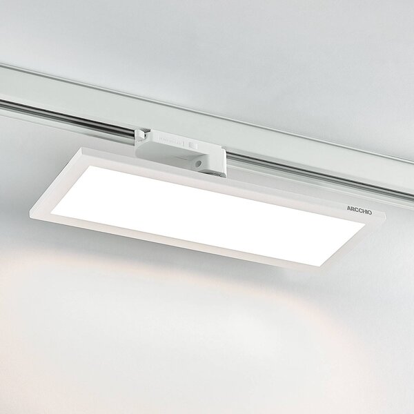 Arcchio Hairis 3-fázový LED panel bílý 4000 K, Bílá / opál, Pracovna / kancelář, Plast, Moderní