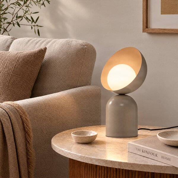EMIBIG LIGHTING Stolní lampa Boto LN1, šedá, ocel/sklo, výška 31 cm, G9, Hliník / šedá / zinek, Obývací pokoj / jídelna, kov, Moderní