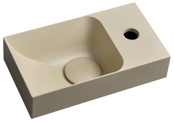 Sapho Sapho, PICCOLINO betonové umyvadlo 30,8x17cm, baterie vpravo, žlutá mat, PK30522