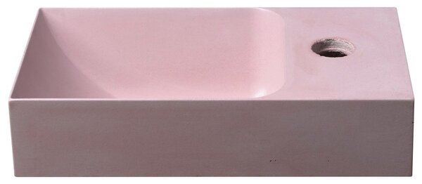 Sapho Sapho, PICCOLINO betonové umyvadlo 30,8x17cm, baterie vpravo, růžová mat, PK30521