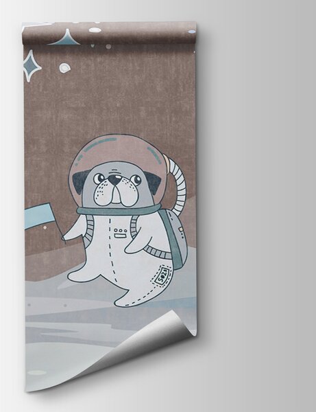 Fototapeta Kreslená vesmírná scéna s planetami a hvězdami, Dětské fototapety, Populární fototapety - Tapeko.co.cz