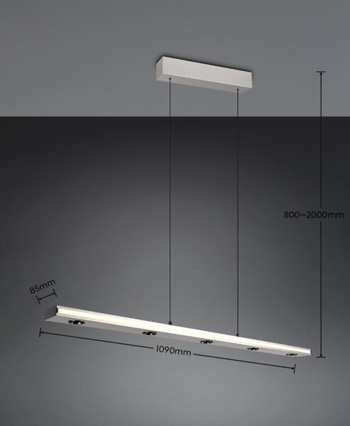 TRIO 353010107 GRAHAM závěsné svítidlo SMD LED 7x4,5W/480lm, 10W/920lm 2300+3000+4000K nikl matný