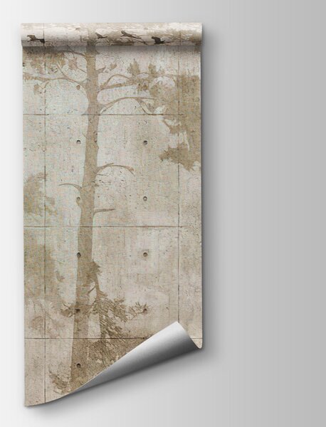 Fototapeta Skupina stromů s letícími ptáky, Lesní fototapety, Populární fototapety - Tapeko.co.cz