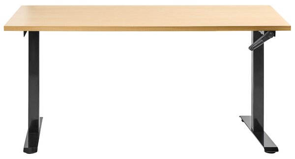 Manuálně výškově nastavitelný pracovní stůl DESTINES Černá/Světle hnědá 160 cm 72 cm