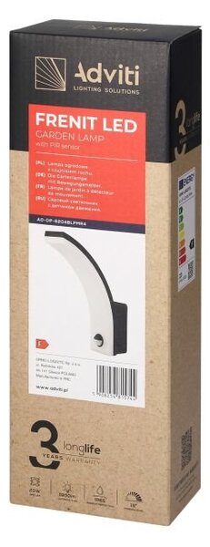 Venkovní svítidlo nástěnné s PIR ORNO FRENIT II AD-OP-6204BLPMR4, IP65, 4000K, 2000lm, černá