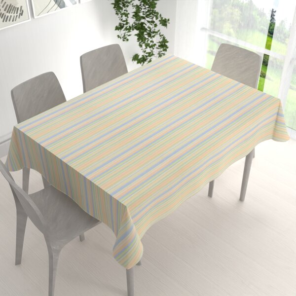 Biante Bavlněný obdélníkový ubrus Sandra SA-734 Pastelově barevné proužky 50x100 cm