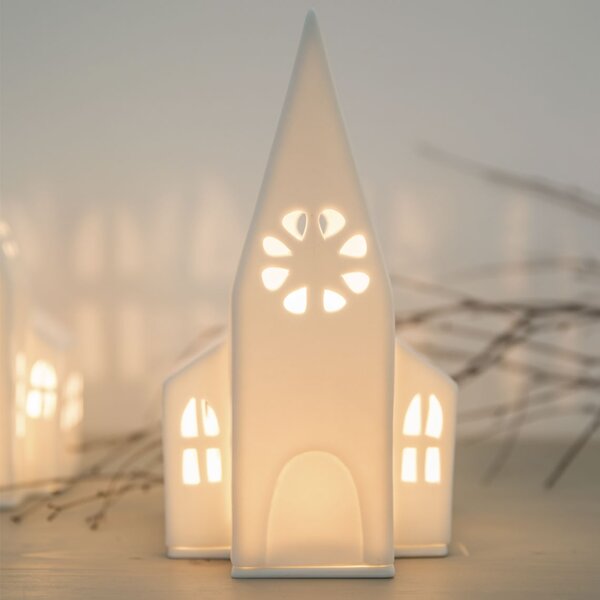 Porcelánový svícen Church 22 cm