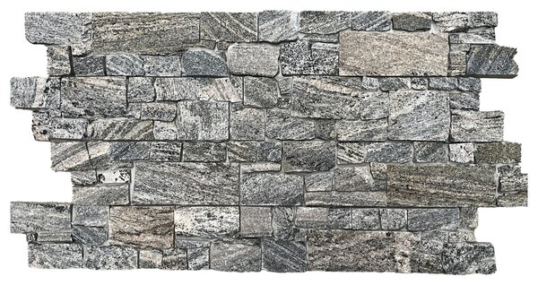 Kamenný obklad, kvarcit světle šedý, 15x60 cm