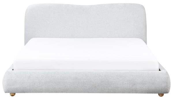 Postel s úložným prostorem Tkanina BLAGNAC 180 x 200 cm Světle šedá