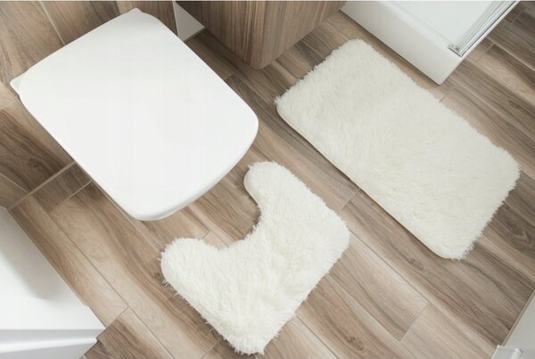 TAPISO Set plyšových koupelnových předložek BEST - ivory/bílý
