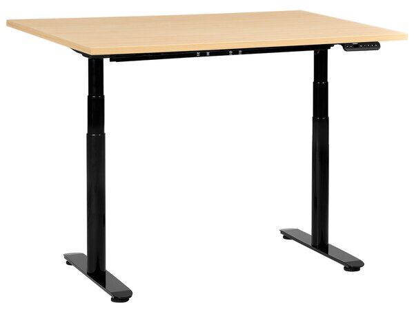 Elektricky výškově nastavitelný pracovní stůl DESTINAS Černá/Světle hnědá 120 cm 72 cm