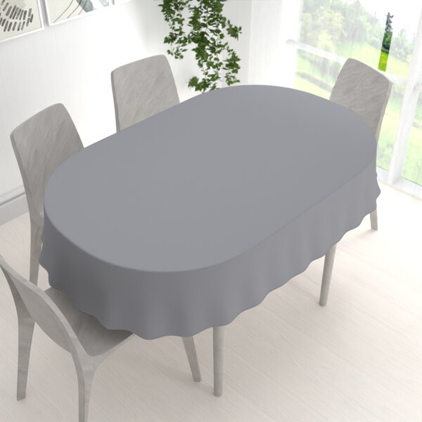 Biante Dekorační oválný ubrus Rongo RG-068 Šedý 100x140 cm