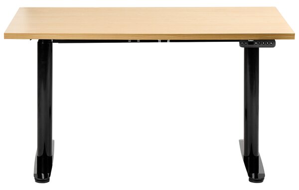 Elektricky výškově nastavitelný pracovní stůl DESTINAS Černá/Světle hnědá 120 cm 72 cm