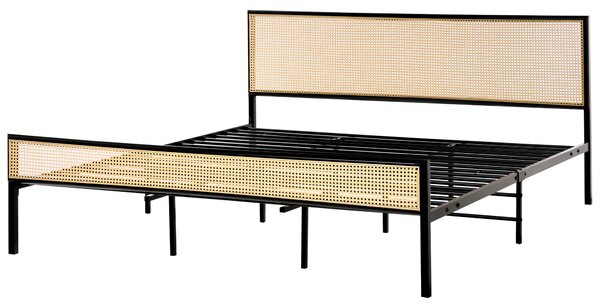 Postel Umělý ratan AVANTON 180 x 200 cm Černá