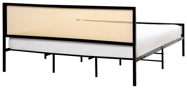 Postel Umělý ratan AVANTON 180 x 200 cm Černá