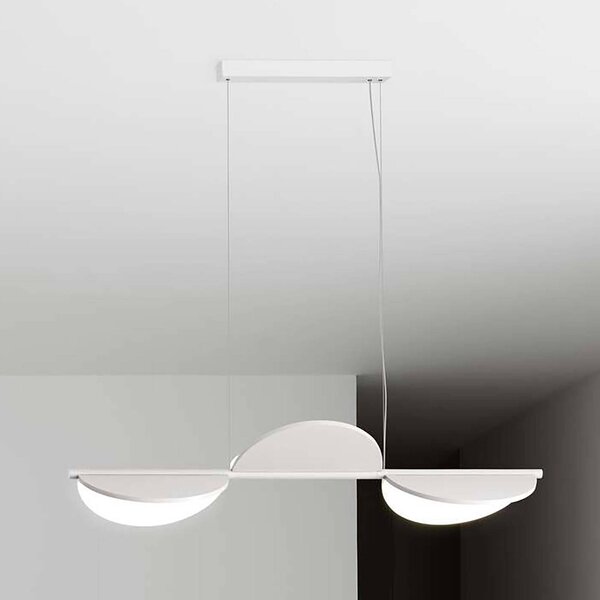 FLOS Almendra Linear LED závěsné světlo 3x, bílá