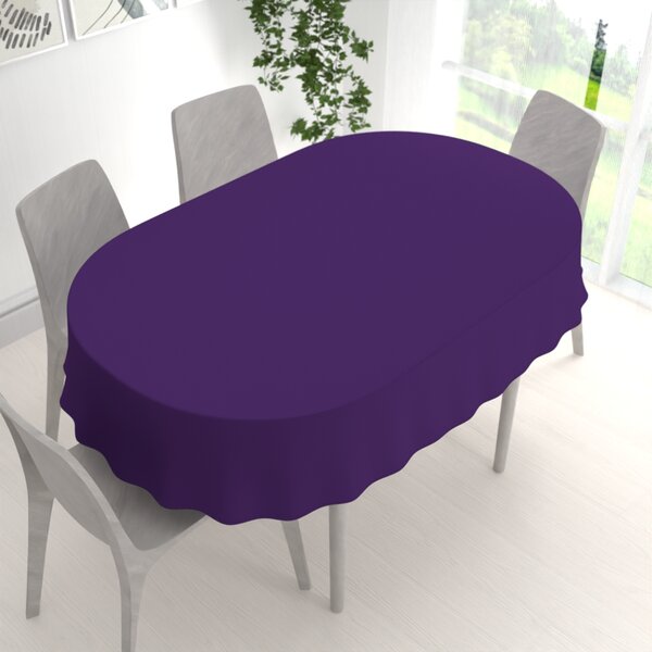 Biante Dekorační oválný ubrus Rongo RG-082 Tmavě fialový 50x100 cm