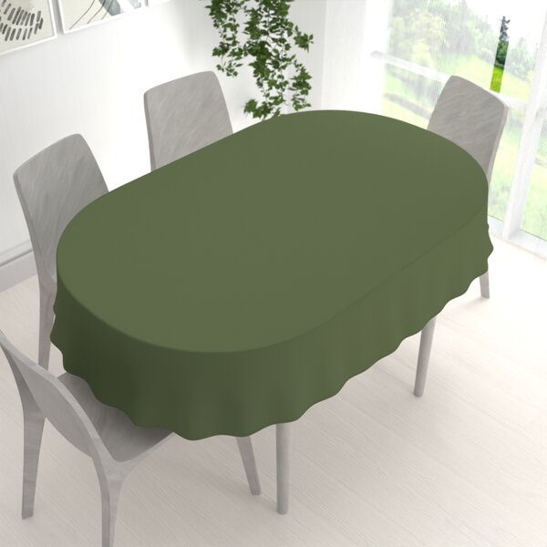 Biante Dekorační oválný ubrus Rongo RG-081 Tmavý olivově zelený 60x100 cm