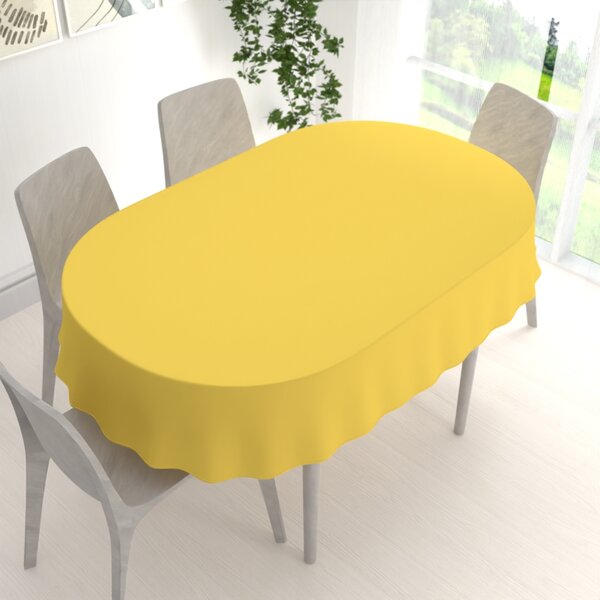 Biante Dekorační oválný ubrus Rongo RG-090 Světle žlutý 50x100 cm